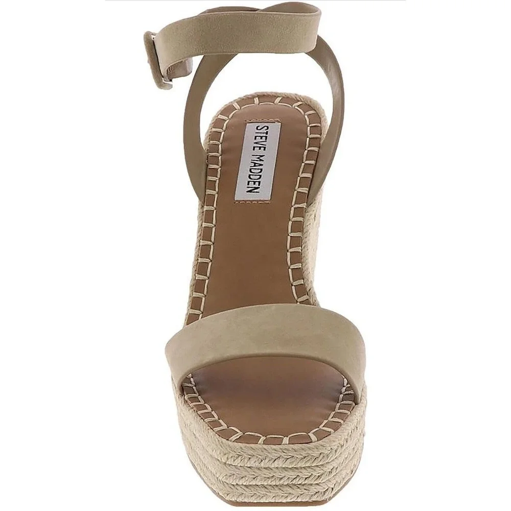 Steve Madden‎ Women's Upstage Wedge Sandal, Tan Suede, Size 10